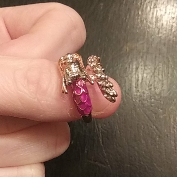 3XHP! NWT Beautiful Goth Pink/Purple Dragon Ring 5! - Picture 5 of 7